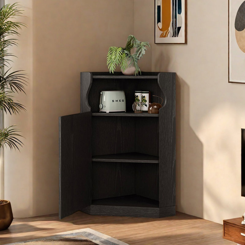 Armoire d'angle multifonctionnelle dans le salon, Noir, noir, noir, noir