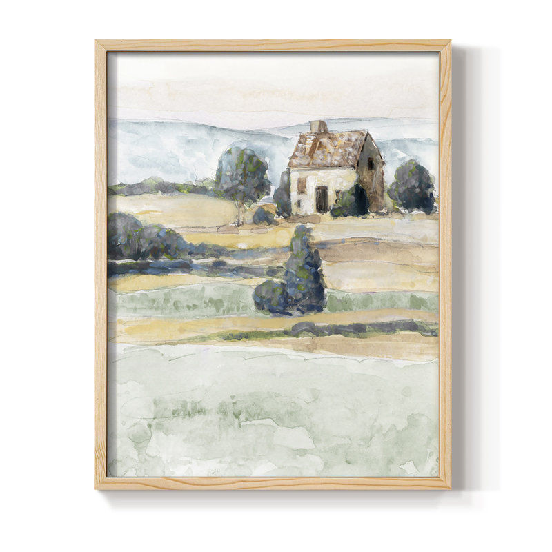 «On The Countryside II», reproduction encadrée - bois massif, H 11 po x l 9 po