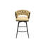 Tabouret de bar brun en cuir technique de 2 po. 360 pivotant, base en métal pour îlot de cuisine, restaurant, café, tabouret tissé 28 po 2 - brun. Cuir, îlot et au-delà-424559449