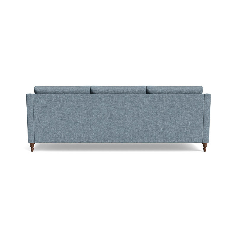Vera Sofa (95"), Performance Weave - Natural, Walnut Finish (Turned)