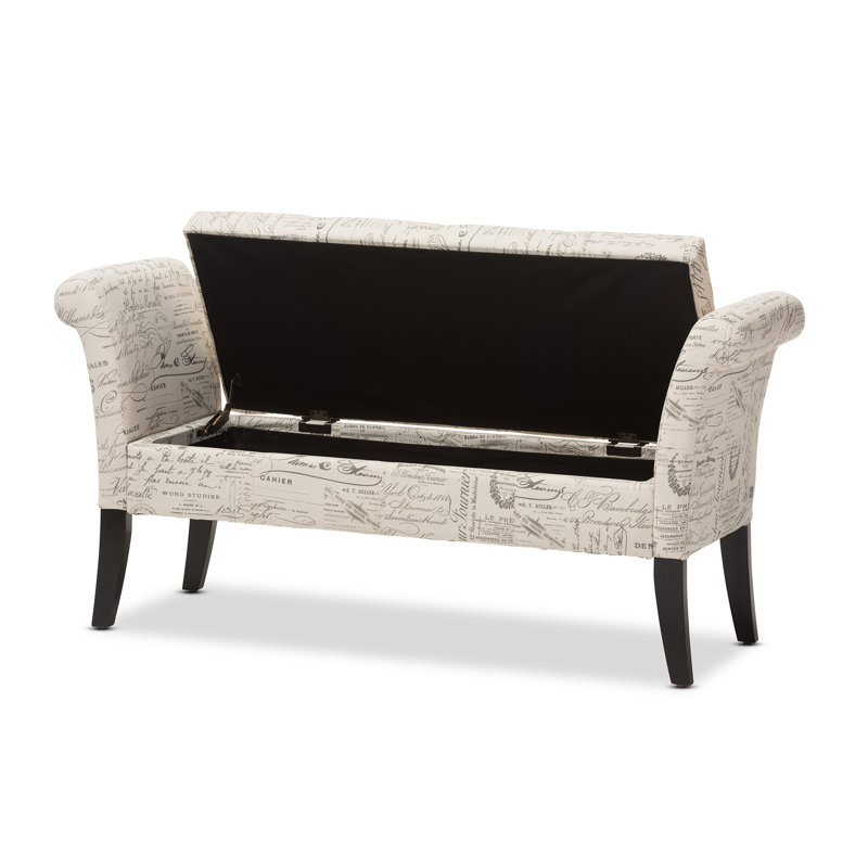 Linen Upholstered Storage Bench