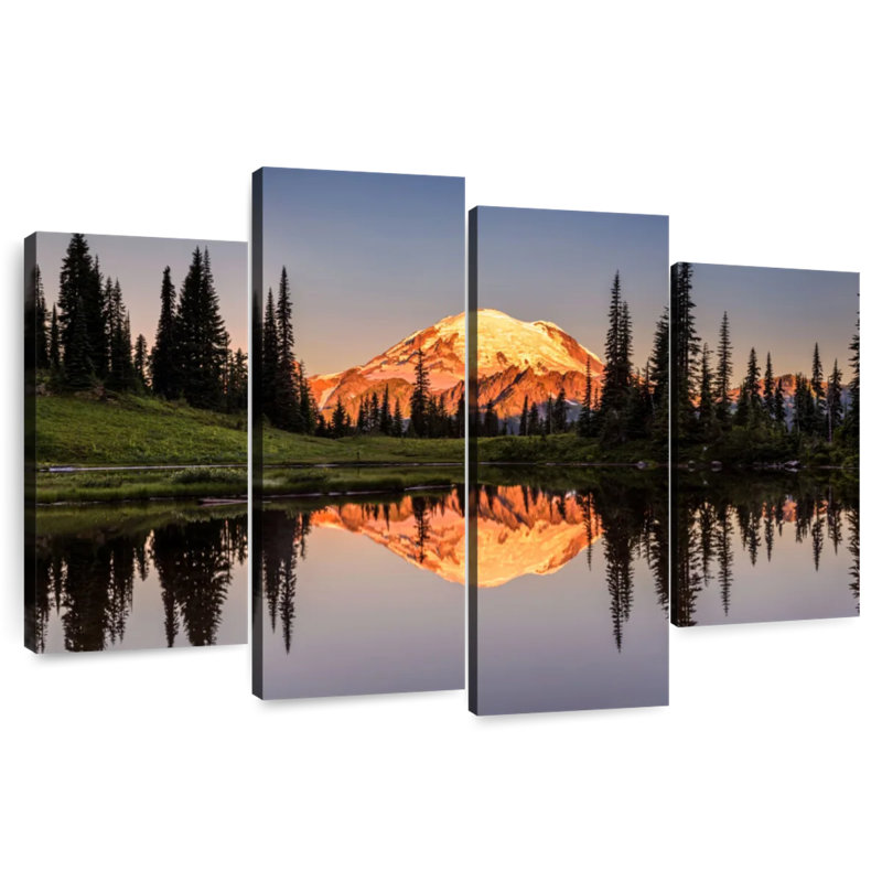 «Mount Rainier Sunset Hues Wall Art», H 14 po x l 24 po x P 1,00 po