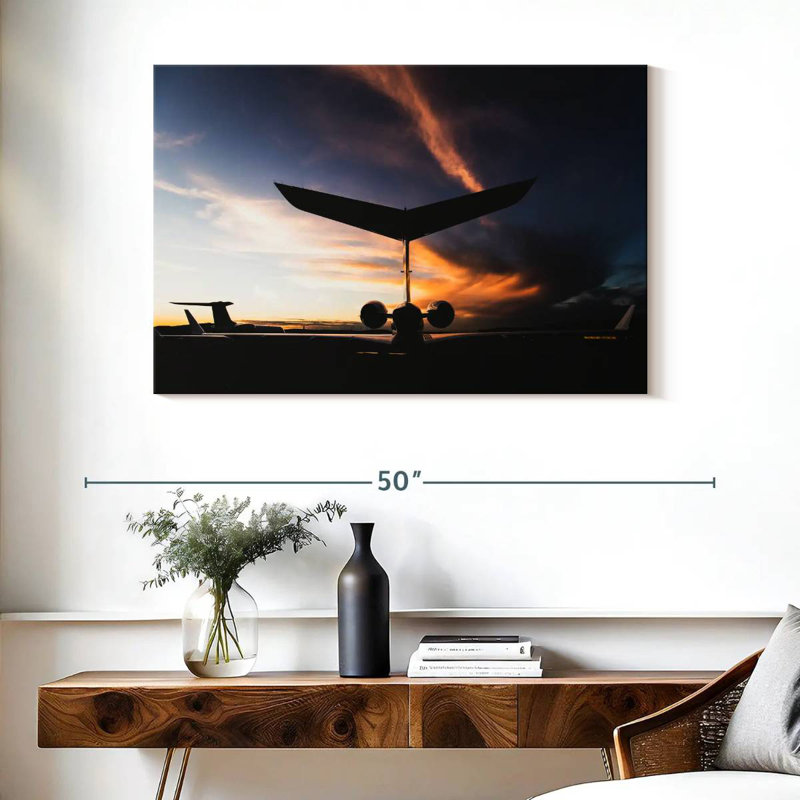 Mehar Private Jet Silhouette, 26" H x 39" W