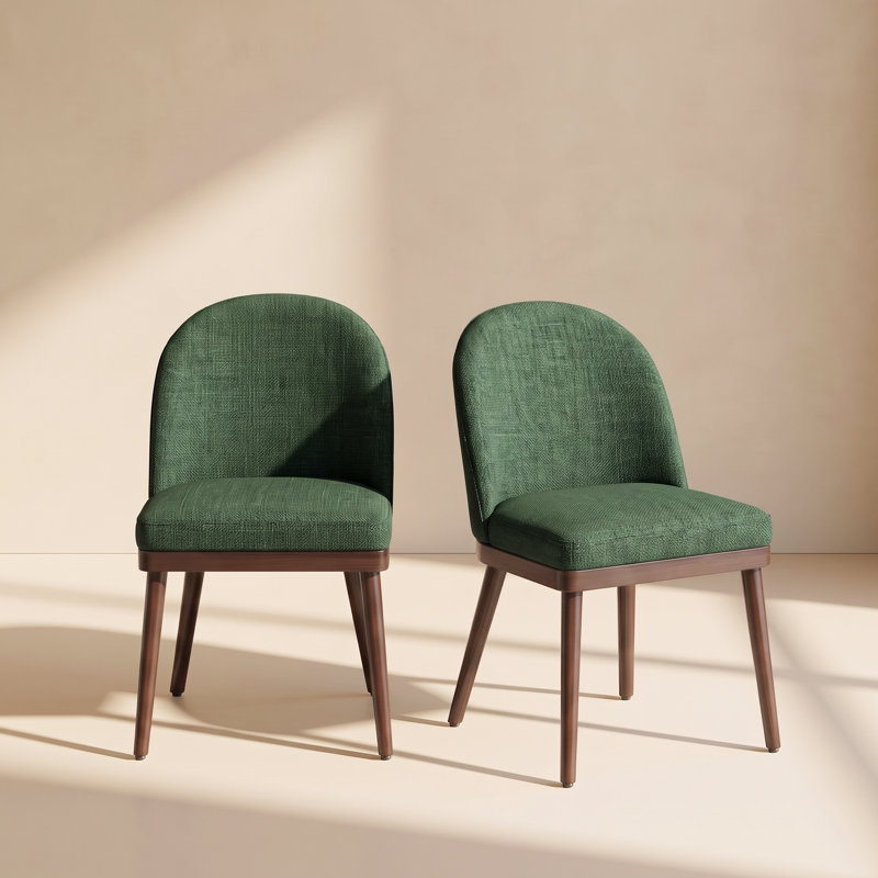 Chaises de salle à manger Enley, Tissu vert