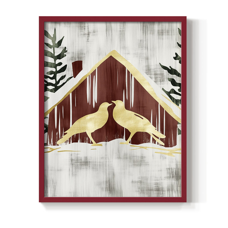 Reproduction encadrée - bois massif, H 11 po x l 9 po, Rouge