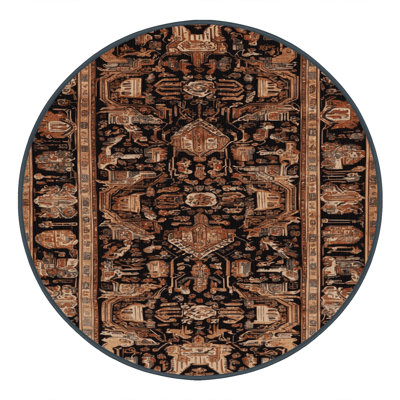 Machine Washable Persian Brown Area Rug