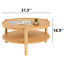 Table basse ronde en bois massif à 2 niveaux - 31 po de diamètre - Chêne / Noyer-1142783622