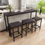 Table de salle à manger de cuisine moderne, ensemble de table de salle à manger longue avec 3 tabourets