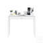 Bureau de coiffeuse avec tiroir, table de maquillage moderne avec façade festonnée et poignée dorée, bureau d'écriture compact pour petits espaces