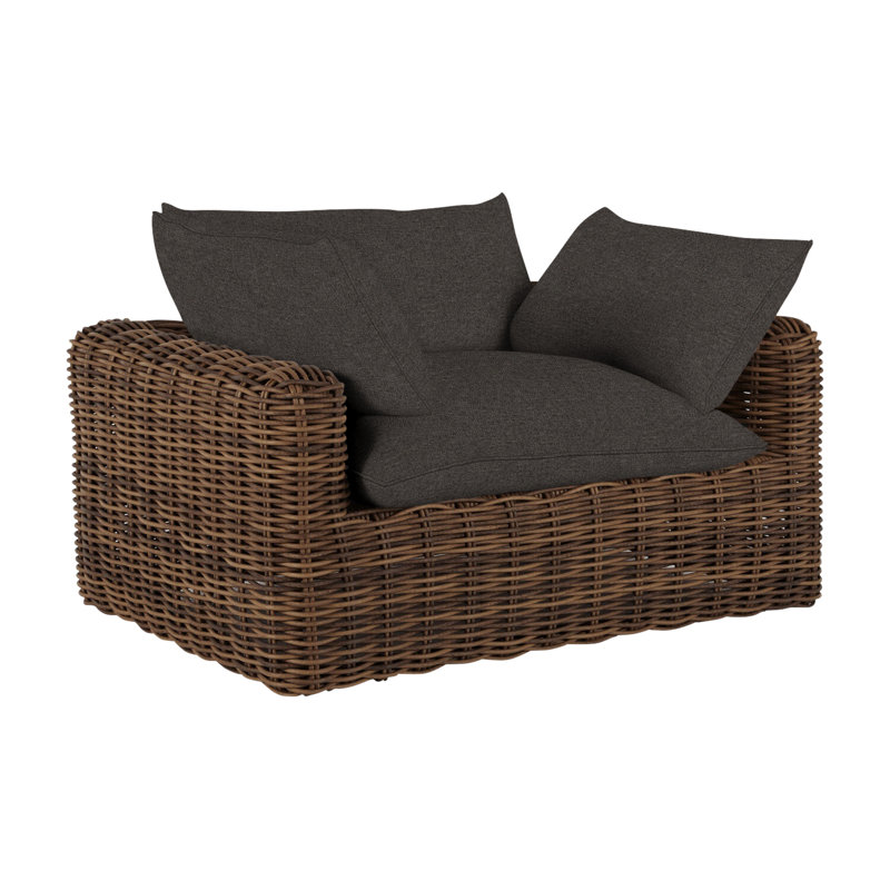 Montecito Patio Chair with Cushions, Raffia, Welt, Verona Fossil