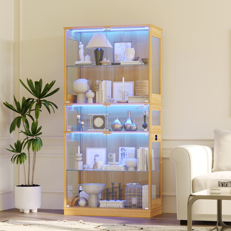 Vitrine moderne en verre avec tablettes réglables - idéale pour les objets de collection, les figurines et la décoration intérieure