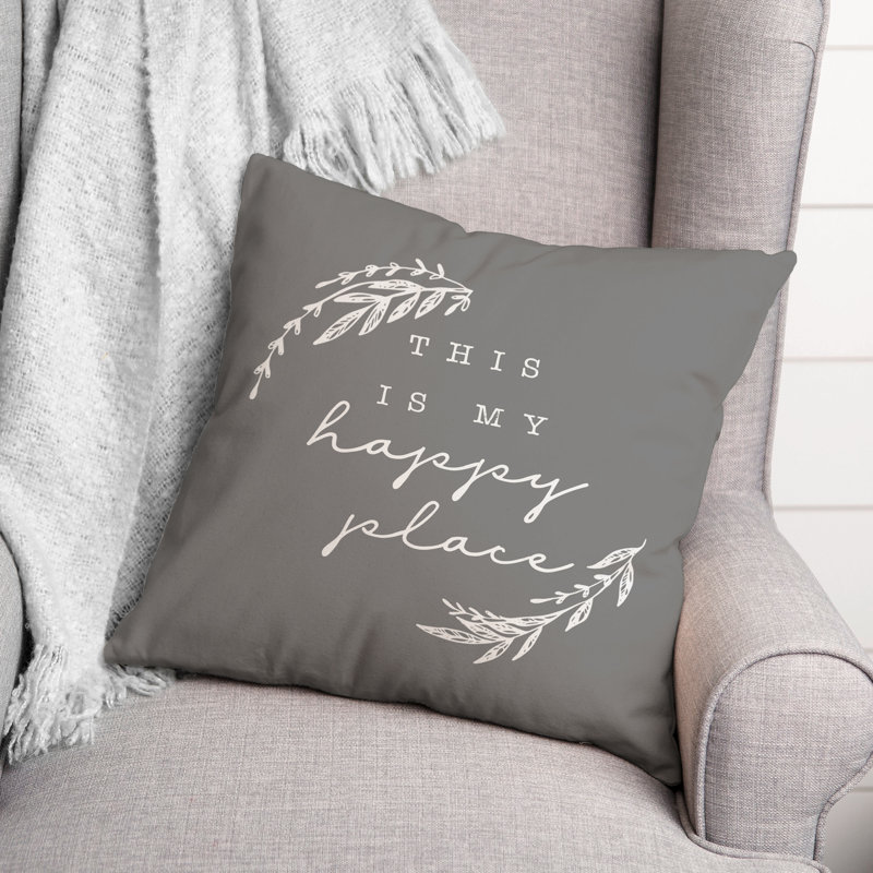 Outdoor Reversible Throw Pillow, H 18 po x l 18 po, Gris