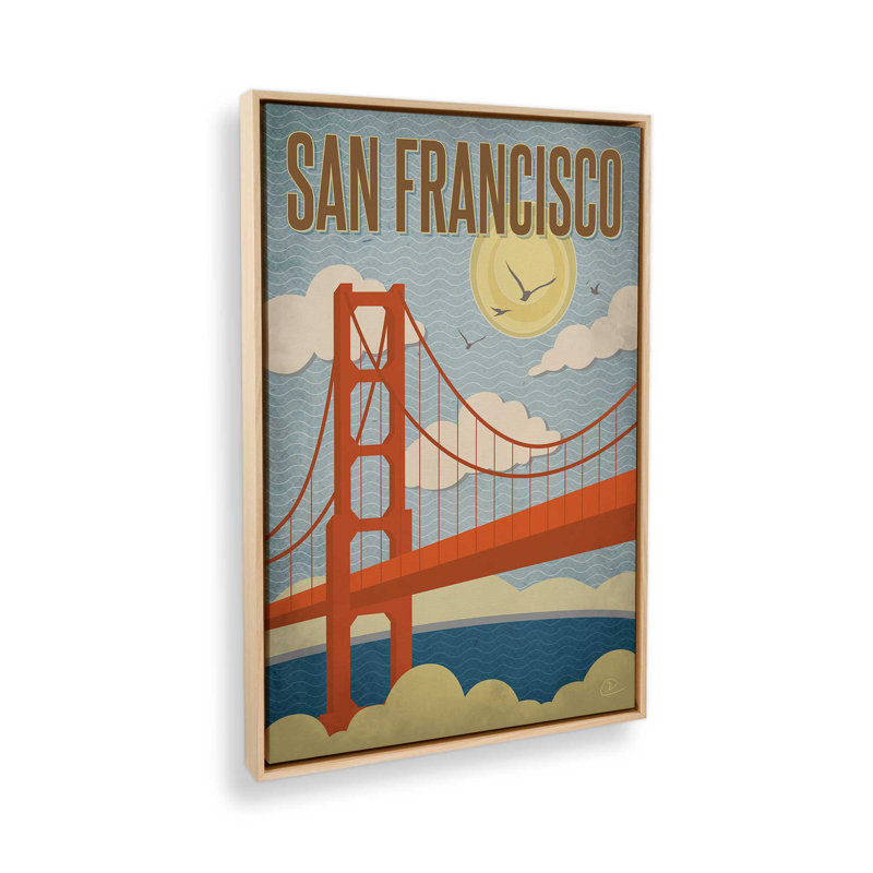 Golden Gate Days à San Francisco, H 12,75 po x l 8,75 po, Impression encadrée sans passe-partout, Érable américain