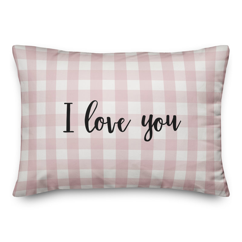  Coussin décoratif I Love You, Noir / Rose