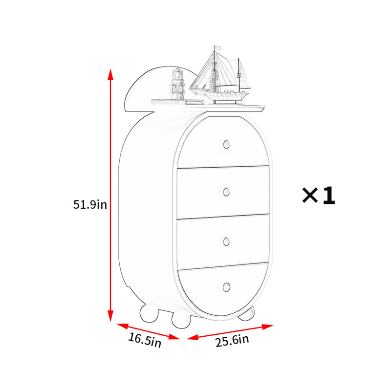 Commode d'appoint nordique de style rétro
