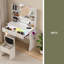 Bureau de meuble-lavabo avec miroir à DEL et prise de courant, ensemble de coiffeuse avec tiroirs de rangement et chaise, 3 modes d'éclairage et luminosité réglable à DEL RVB, coiffeuse, chambre à coucher