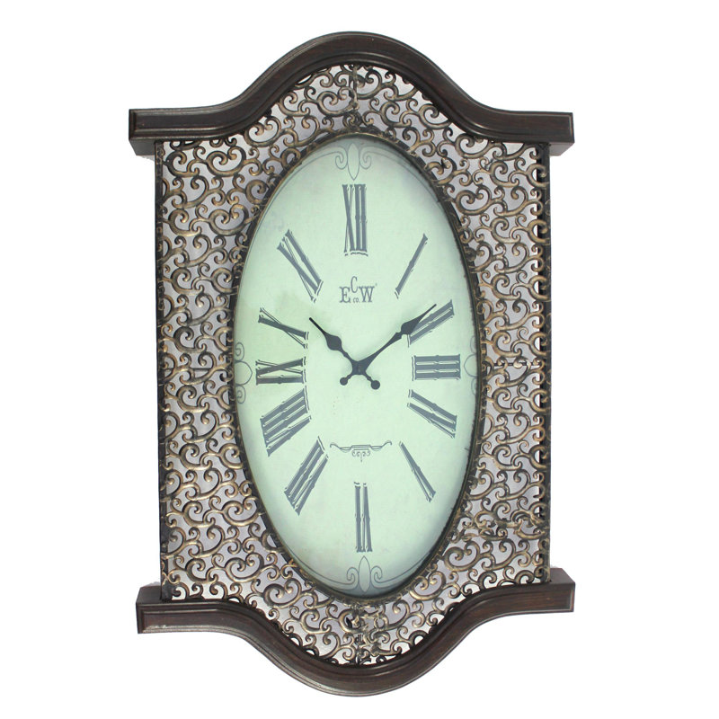 Horloge murale analogique 20 po Attwood, Brun