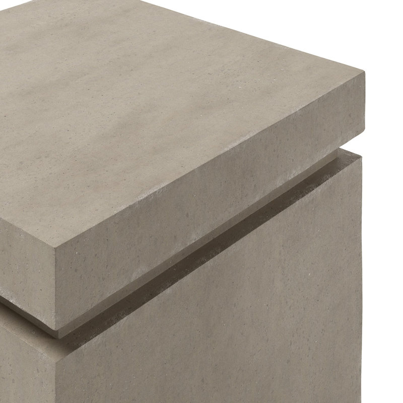 Table de foyer d'extérieur au propane en béton H 21,5 po x l 20 po Eric, Béton naturel