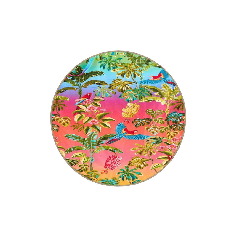Leaf and Animal Patterned Woven Base Rug, Rectangle 3'3" x 4'11" Rug Pad Included