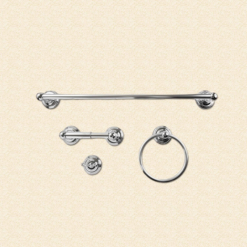 Robiki 4 - Piece Bathroom Hardware Set, Polished Chrome