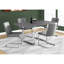 Table de salle à manger en stratifié gris 60 po, conception rectangulaire, pieds en métal, moderne pour la cuisine et la chambre, table à 4 places, cadre rectangulaire de 60 po, cadre, esthétique