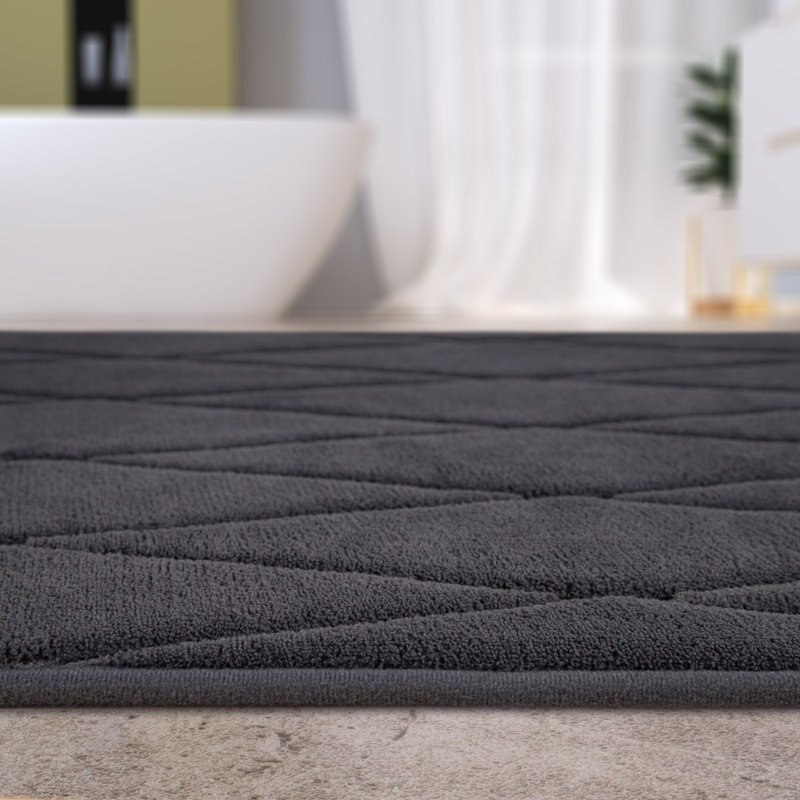 Corby Rectangle Bath Mat, 70cm W x 120cm L, Dark Grey