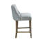 Tabouret de comptoir de 25 po avec revêtement bleu - pieds en bois massif, repose-pieds, tabouret rembourré requis, protection, mobilier de salle à manger chic et outil fourni