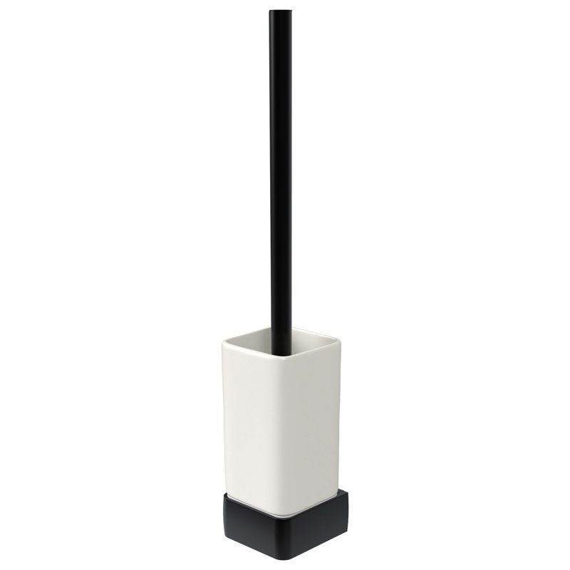 Aline Wall Mounted Toilet Brush and Holder, Black
