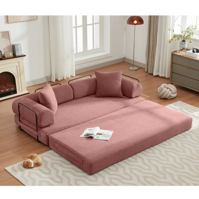 Boneless Corduroy Convertible Compression Sofa