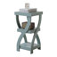 Table de bout décorative en bois torsadé, table d'appoint à 3 niveaux avec tablettes de rangement ouvertes, table de chevet étroite ou table de canapé pour la chambre à coucher, le salon et le bureau - Blanc-87705229