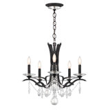 Vesca 5 Light 23in x 20in Chandelier in Ferro Black with Clear Heritage Handcut Crystals