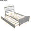 Lit plateforme gris avec lit gigogne - Fabrication solide pour les lattes de soutien de chambre à coucher-141858146