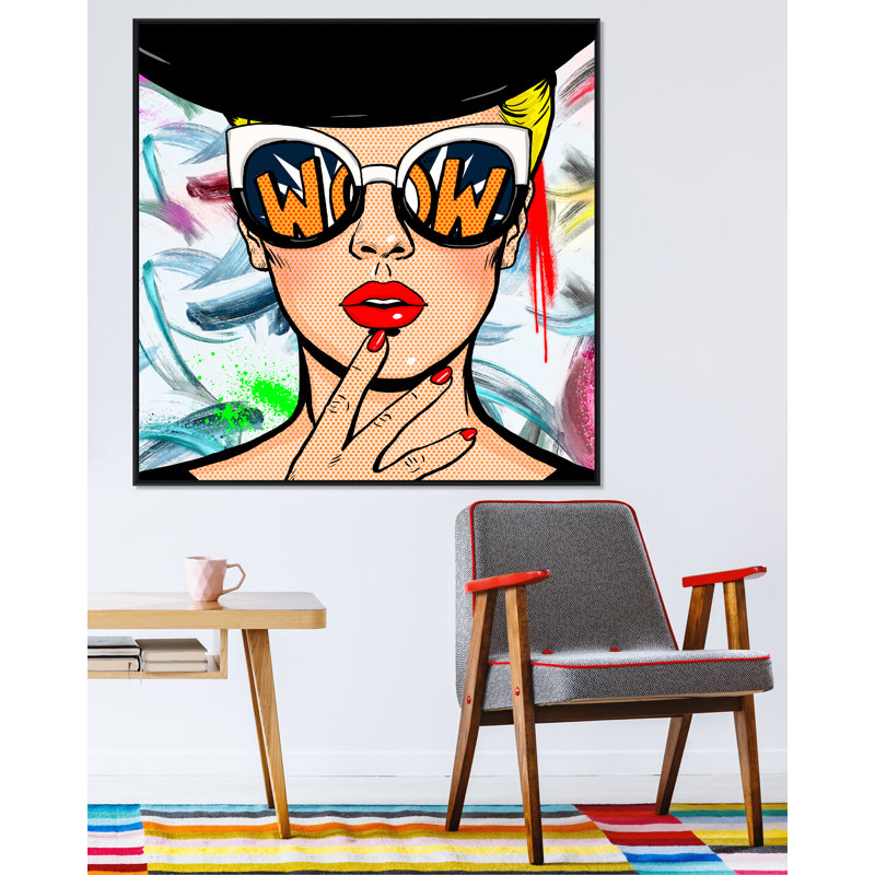 Yaffa G " Wow ", Black Framed, 41" H x 41" W