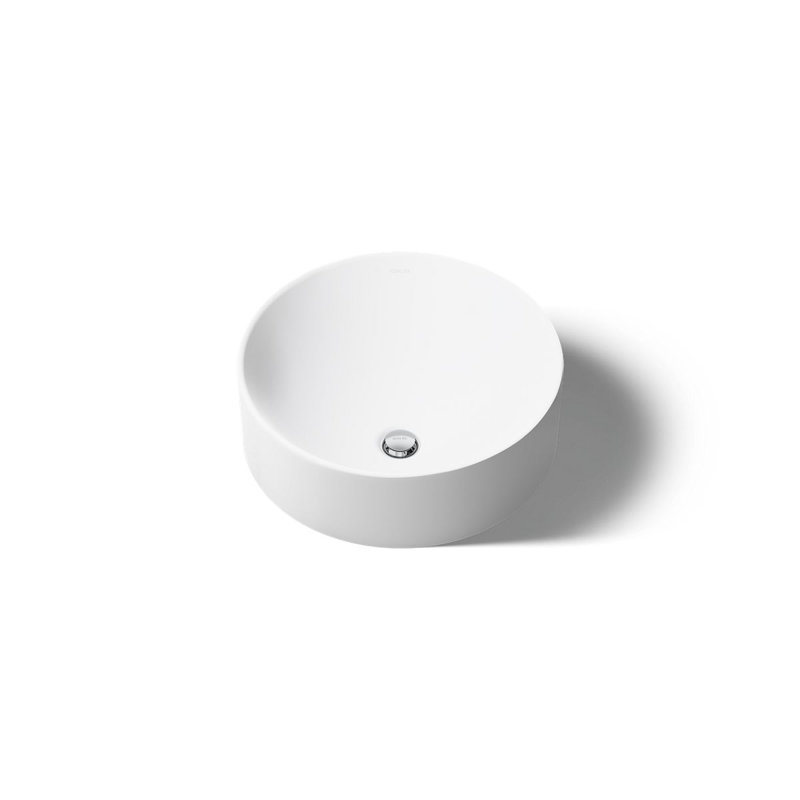 Vox® Vitreous China Circular Vessel Bathroom Sink with Overflow, White