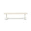 L'ensemble de table de salle à manger 6 pièces comprend une table rectangulaire en lin blanc et un petit banc, ainsi que 4 chaises de salle à manger Parson en cuir de polyuréthane blanc à dossier haut en lin brossé blanc.-645618458-645618460