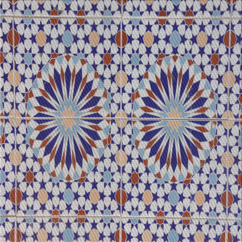Tapis mauve/gris tissé à la machine, Carré 7 pi