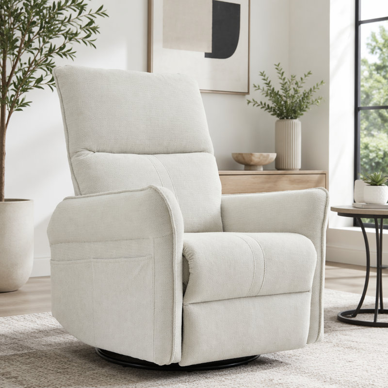 Fauteuil inclinable électrique à bascule, Gris, 360°, Tissu