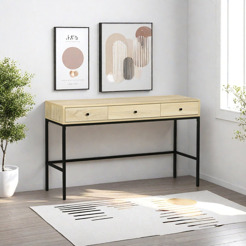 Console moderne à 3 tiroirs, H 31,5 po x l 47,24 po x P 15,75 po