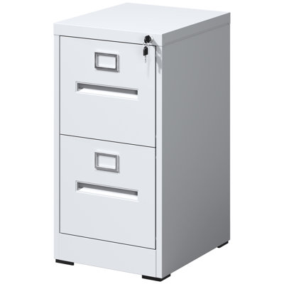 2 Drawer Metal File Cabinet With Lock For Office, A4 Size Spaces, Steel Construction, Easy Assembly Video Letter Legal Vertical Cabinet, Locked Privacy, Quiet Travel, Cold - Rolled Framework