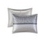 Ensemble de 7 pièces de literie bleu marine très luxueux avec coussins plissés, édredon lavable à la machine pour très grand lit, broderie,-131211950