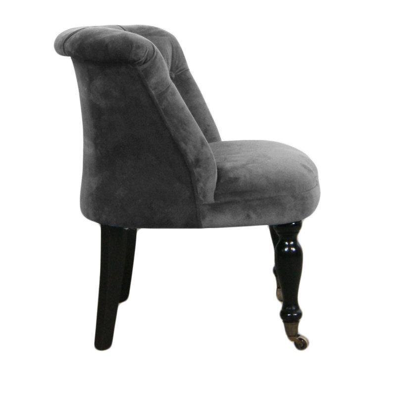 Valley Forge Velvet Chesterfield Chair, Grey