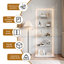 5-Tier Glass Display Cabinet with Lock and LED-967987467-967987573
