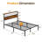 Vintage Industrial Bed Frame With Built-in USB Ports and Type-C Port-698937909
