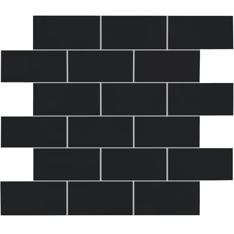 True Story 2'' W x 4'' L Porcelain Throughbody Tile Brick Mosaic Sheet, Black