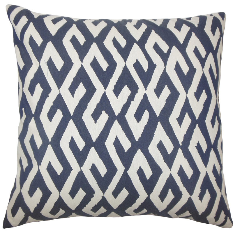 Coussin yasunari géométrique, H 20 po x l 20 po x P 5 po, Indigo