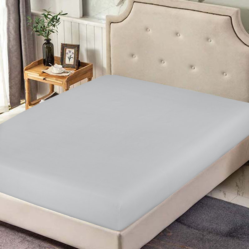 Amilda Polycotton Fitted Sheets, Double (4'6), Silver