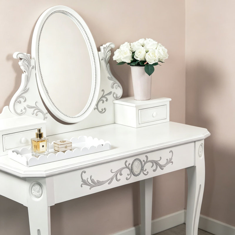 Paquet de 2: Plateau de meuble-lavabo en acrylique blanc festonné pour comptoir, plateaux en acrylique transparent pour organiser le parfum, éponge, savon, porte-maquillage, plateau de toilette pour l'organisation à la maison