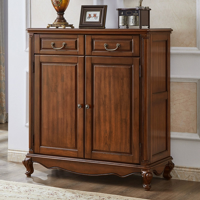 Banc de rangement noir pour chaussures en bois massif