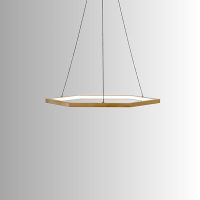 Berrick 1 - Modern LED Single Hexagon Chandelier Stainless Steel Adjustable Gold Ceiling Light