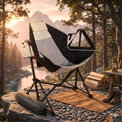 Foldable Recliner Rocking Lounger with Headrest